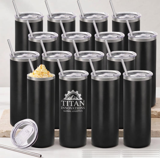 Bulk Custom Laser Engraved Stainless Steel Tumblers (20 oz) | Branded Travel Mugs
