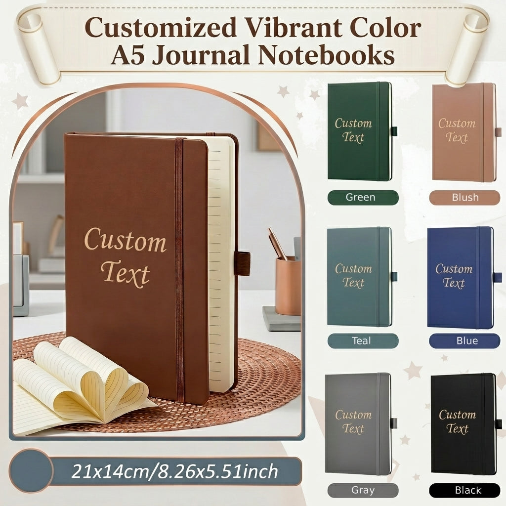 Personalized Vegan Leather Notebook - Custom Engraved Journal