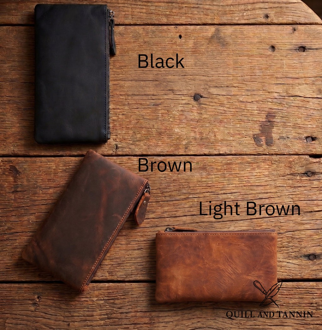 Personalized Full Grain Leather Long Wallet & Passport Holder
