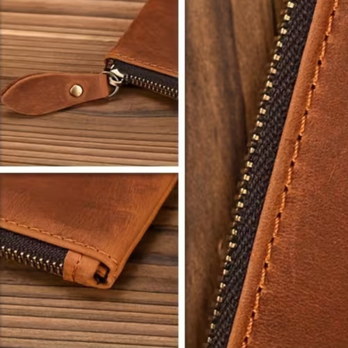 Personalized Full Grain Leather Long Wallet & Passport Holder