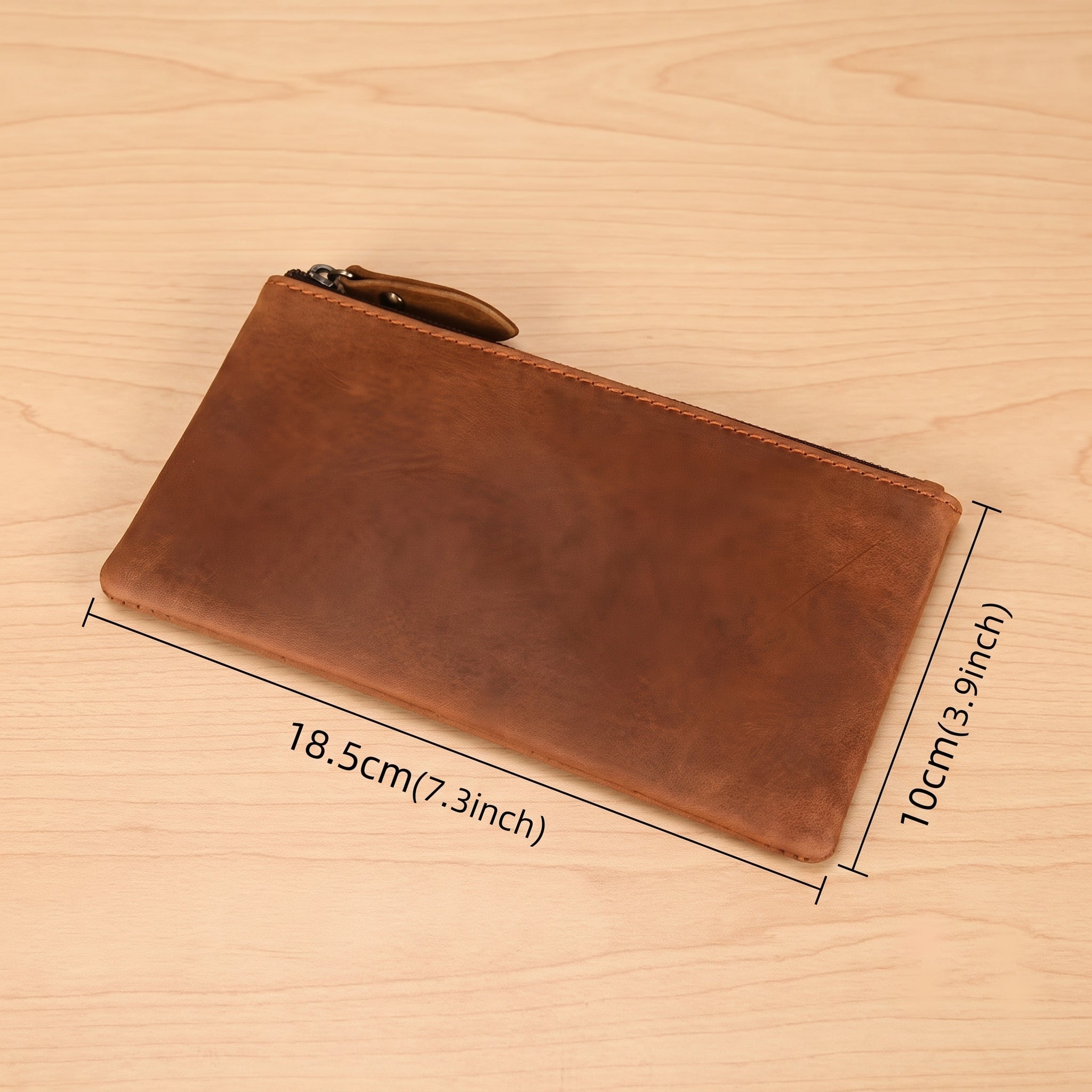 Personalized Full Grain Leather Long Wallet & Passport Holder