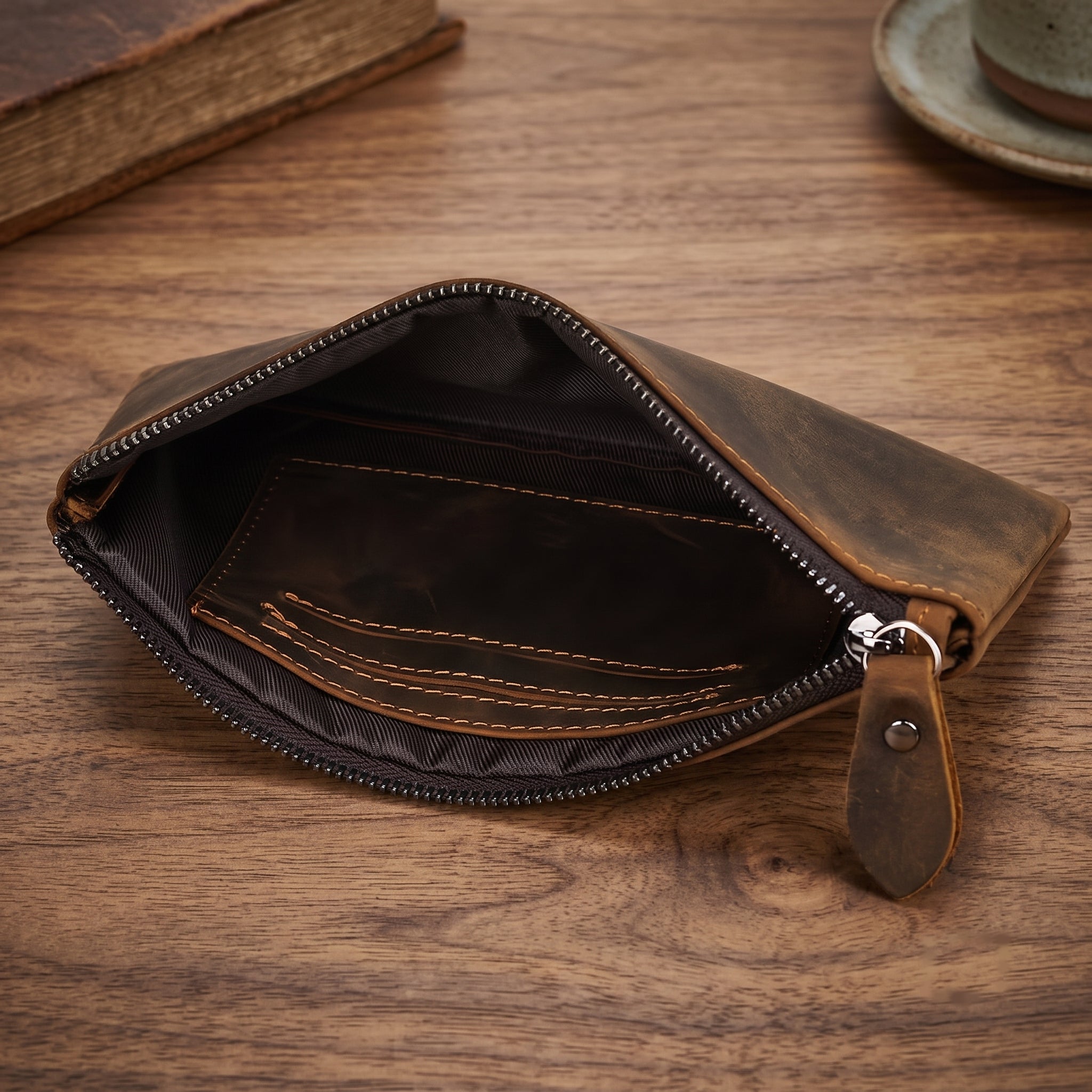 Personalized Full Grain Leather Long Wallet & Passport Holder
