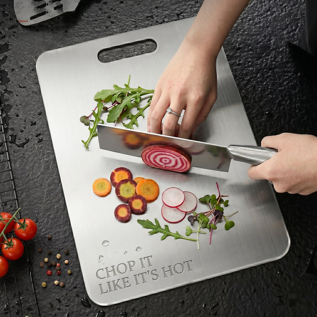 Pure Titanium Cutting Board - Heavy Duty Microplastic-Free Prep Board