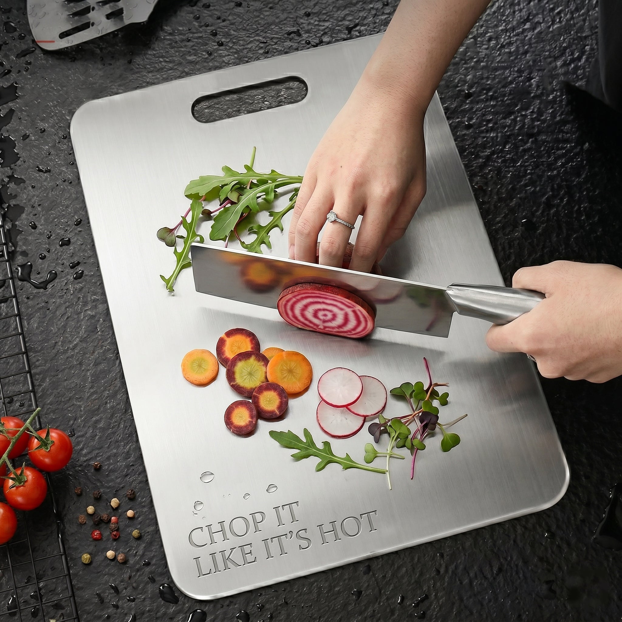 Pure Titanium Cutting Board - Heavy Duty Microplastic-Free Prep Board