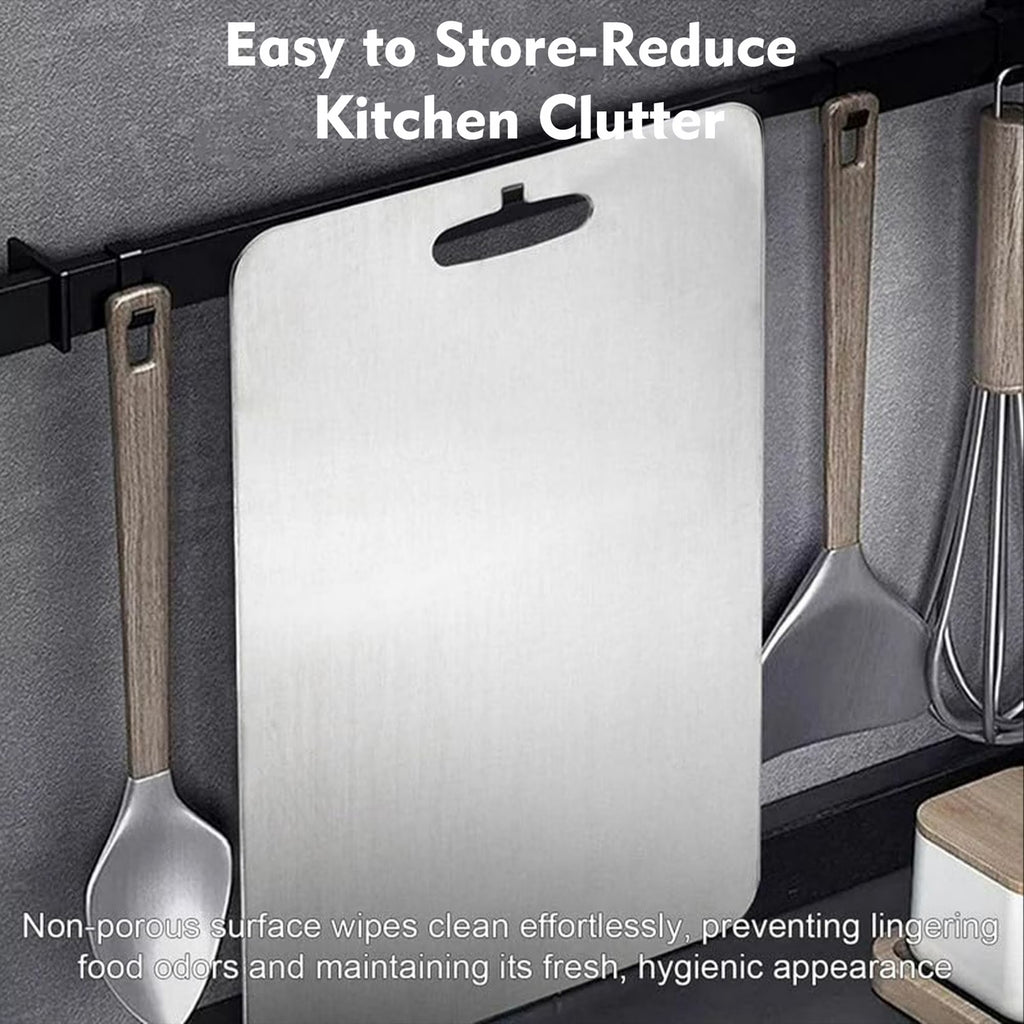Pure Titanium Cutting Board - Heavy Duty Microplastic-Free Prep Board