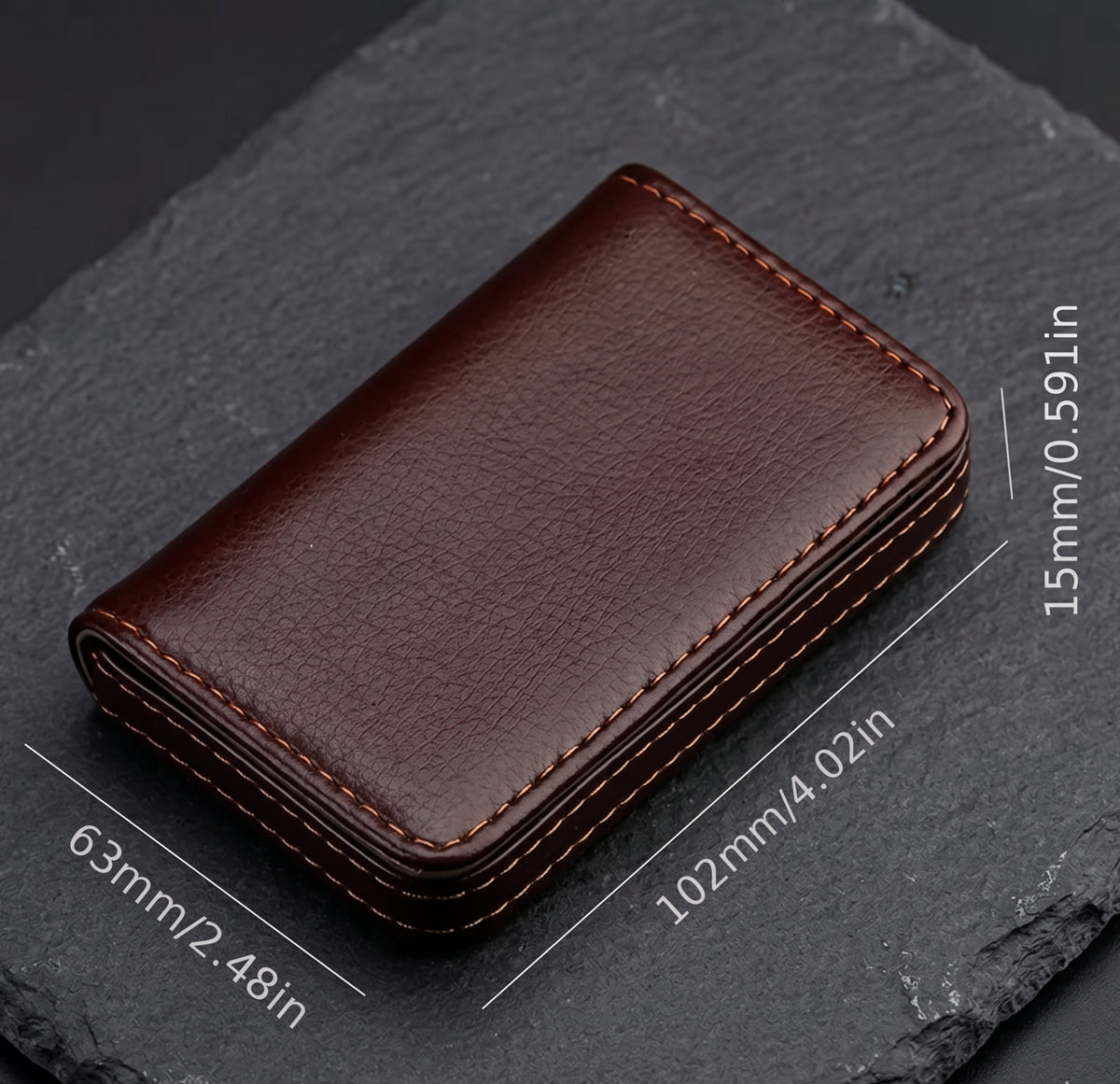 Custom Laser Engraved Leather Business Card Holder | Personalized Magnetic Card Case